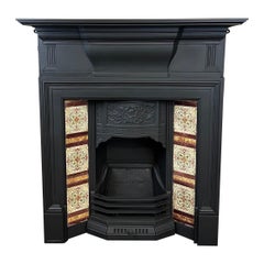 19th Century Cast Iron Tiled Combination Fireplace