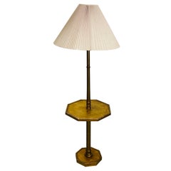 1960s Gold Wood Floor Lamp