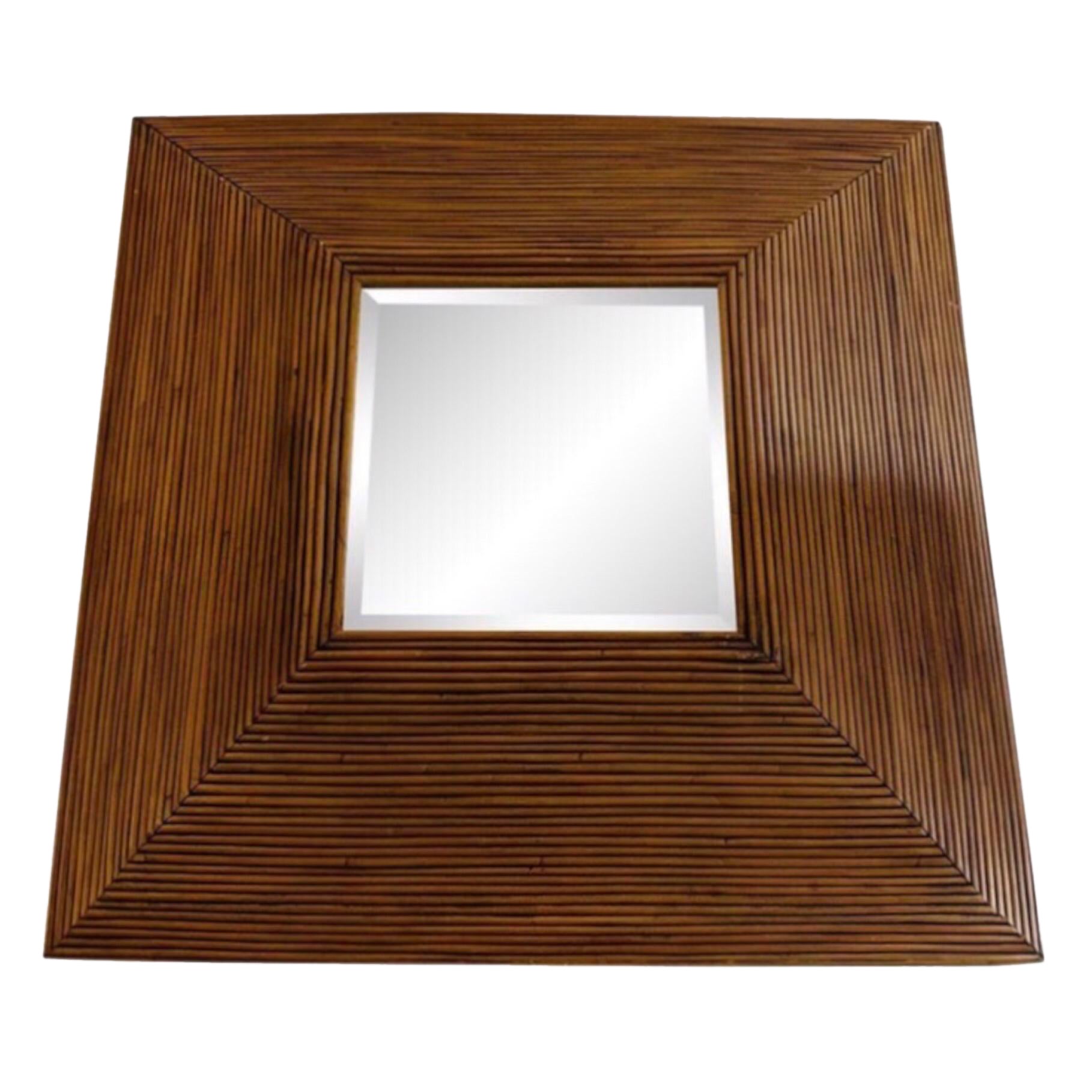 Vintage Coastal Arched Pencil Reed Mirror at 1stDibs