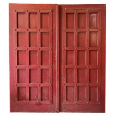 Early 20th Century Pair of Used Wooden Doors with Panels