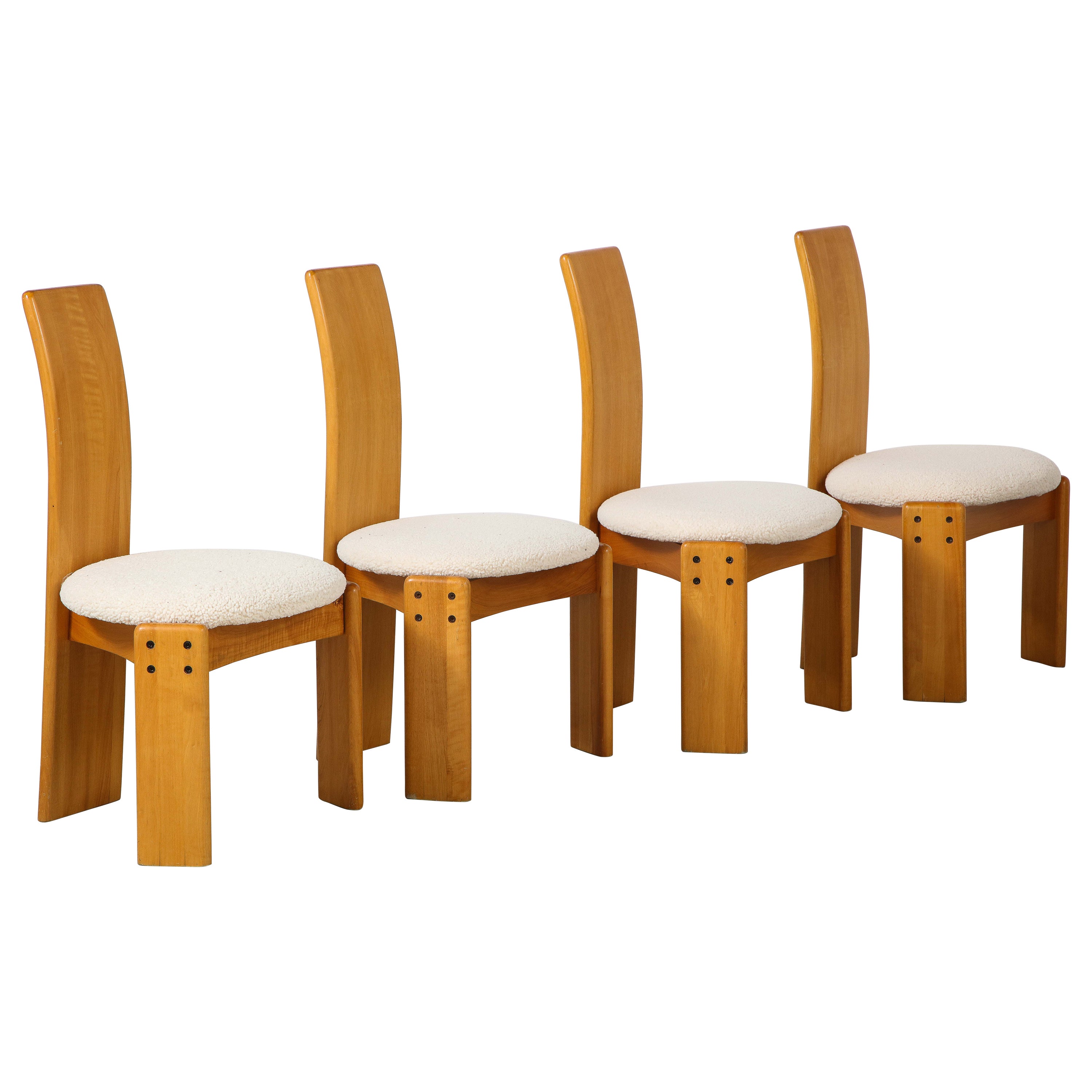Afra & Tobia Scarpa Ensemble de quatre chaises de salle à manger, vers 1960 en vente