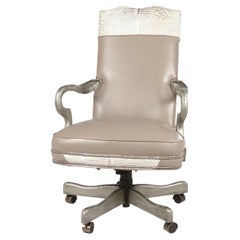 Exotic Silver Leather Office Chair