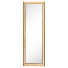 Italian Vellum and Wood Framed Wall Mirror Att. Osvaldo Borsani