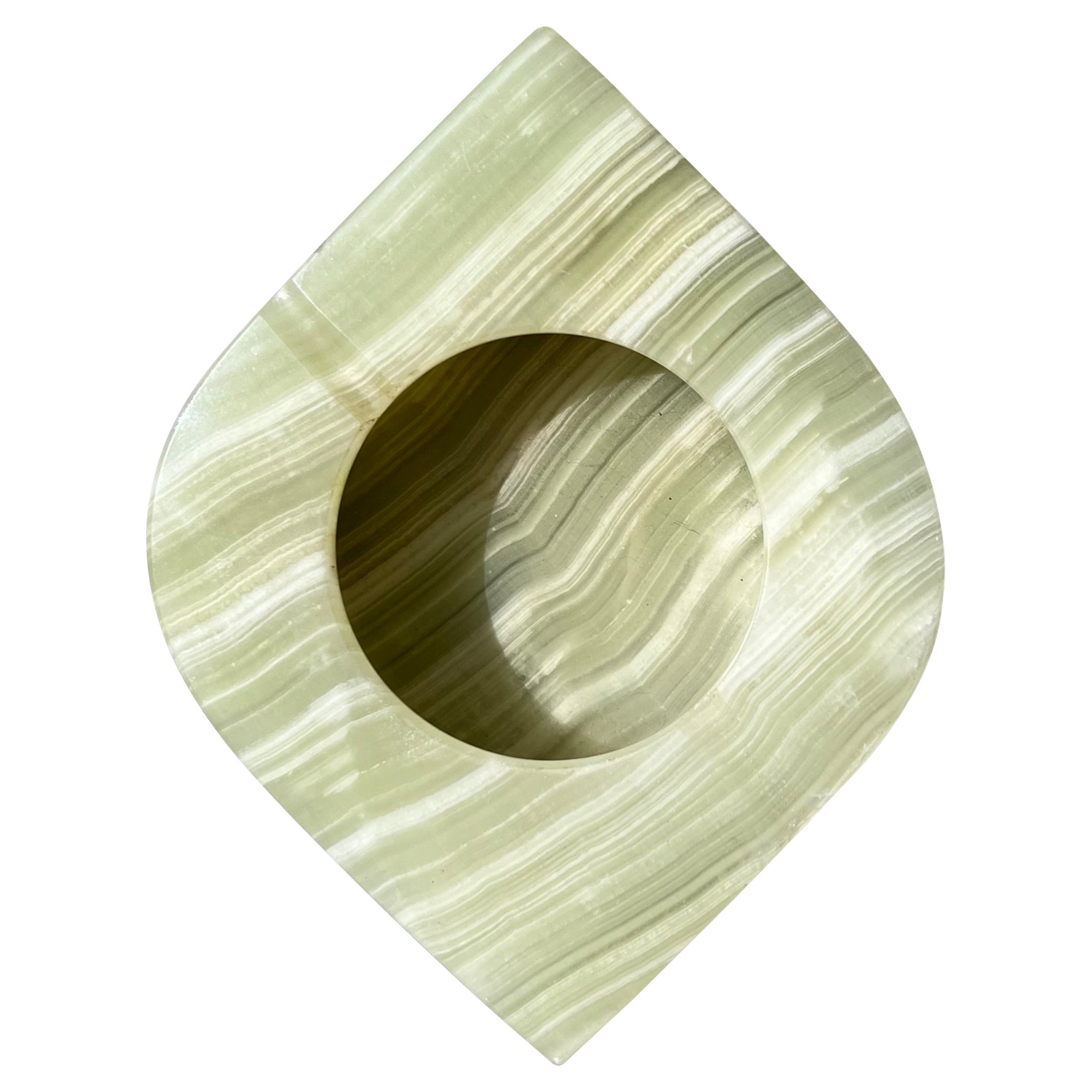 Eye-Shaped Onyx Marble Ashtray, Late 20th Century