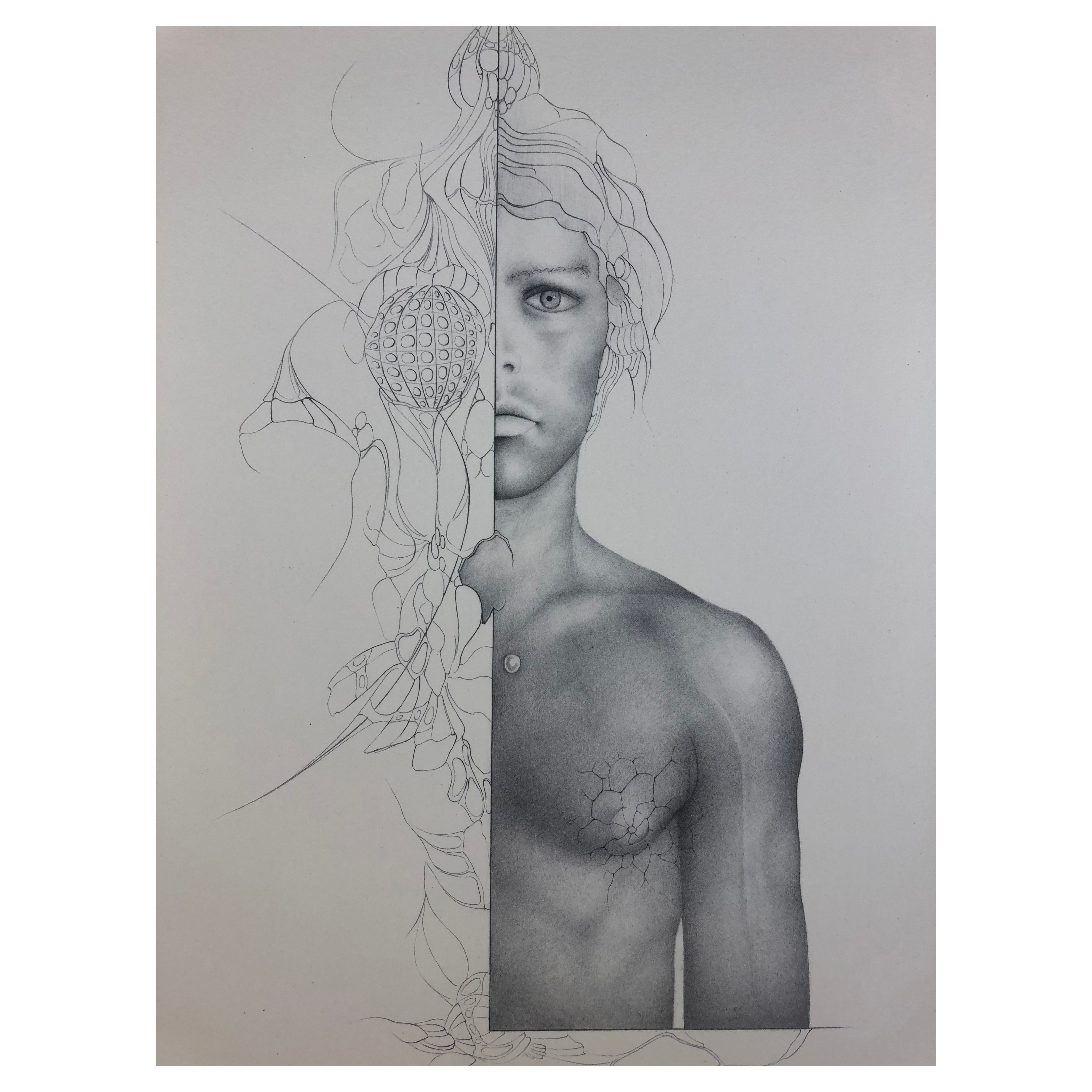 Arte Figurativo Moderno, Dibujo Surrealista Inspirado en Dalí de Gerald Moreno