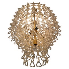 Vistosi Chandelier with Glass Murano, Italy, 1970