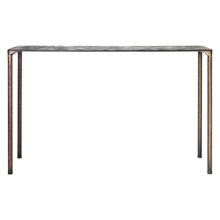 Lukasz Friedrich steel console, 2021, offered by Galerie Philia