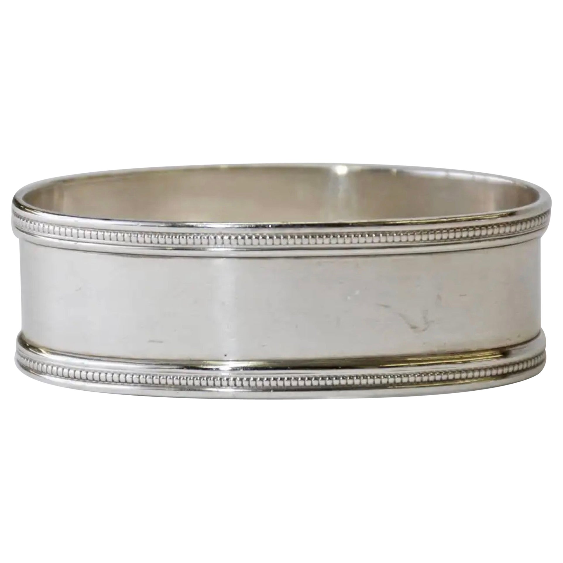 Classic Antique Oval Sterling Silver Napkin Ring + For Sale