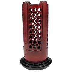Pierced Red Deco Table Lamp