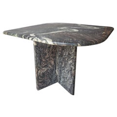 Post Modern Swirled Marble Side Table