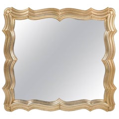 Theatrical Scallop Frame Silver Leaf Mirror by Dorothy Draper