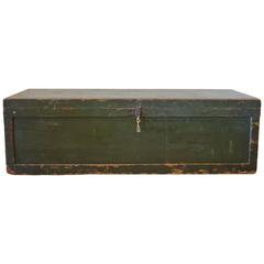 Green Painted Trunk, Table or Bench