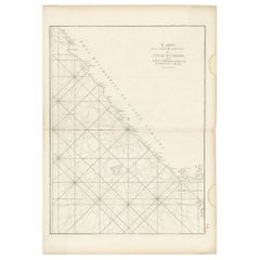 Carte marine ancienne de la côte de Sumatra, Indonésie, vers 1775