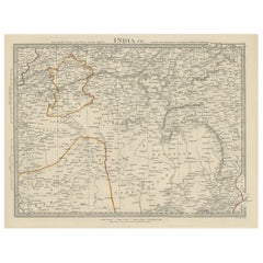 Carte ancienne de la région de Berar et du Rewah en Inde, 1832