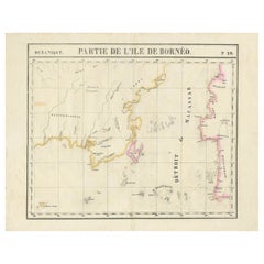 Detailed Antique Map of a Portion of Borneo and Sulawesi in Indonesia, c.1825