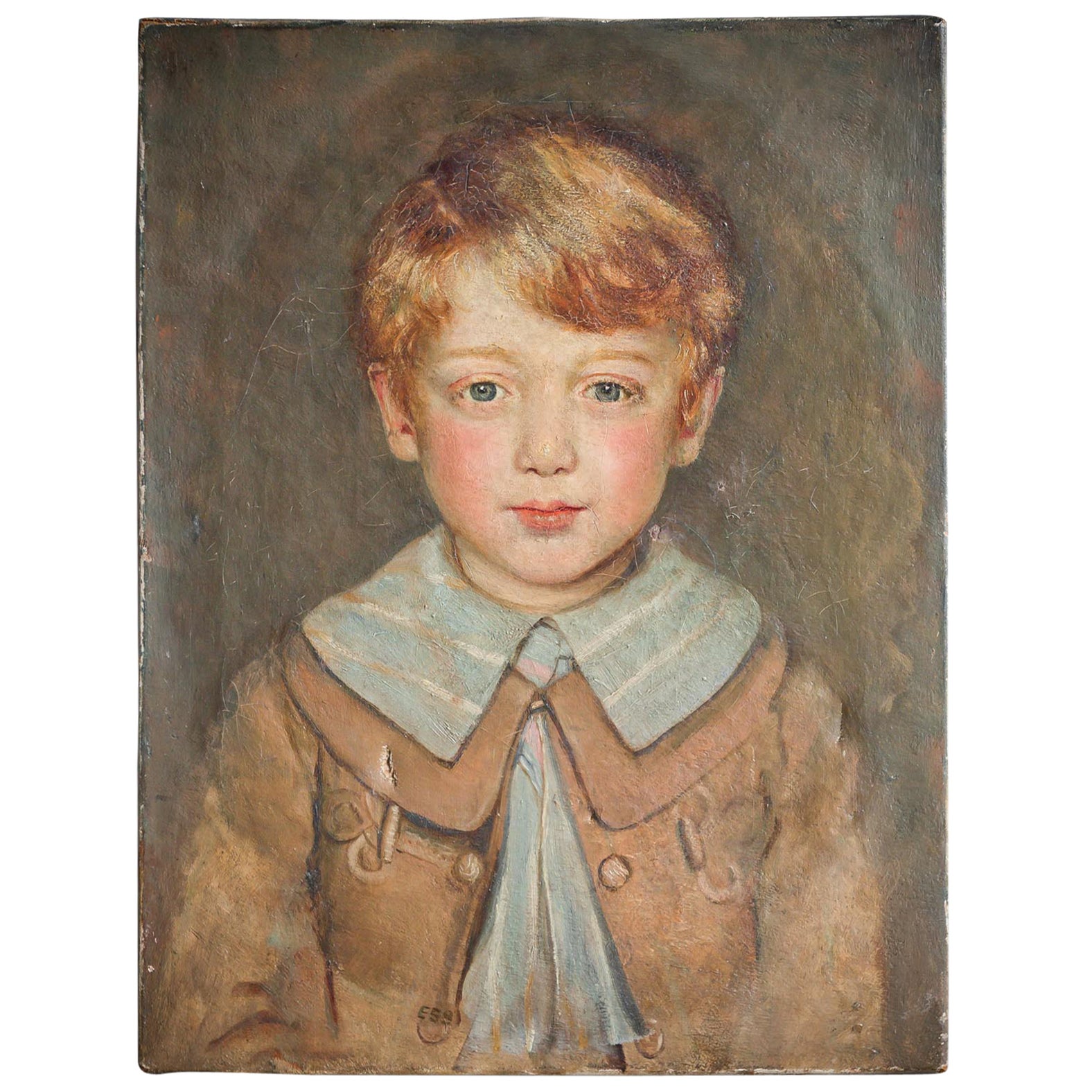 Oil Portrait Painting of a Young Boy Dressed as a Harlequin by Luigi