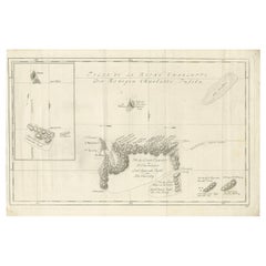 Vintage Map of the Santa Cruz Islands by Hawkesworth, 1774