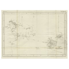 Antike Karte der Freundlichen Inseln oder heute Tonga, von Cook, 1784