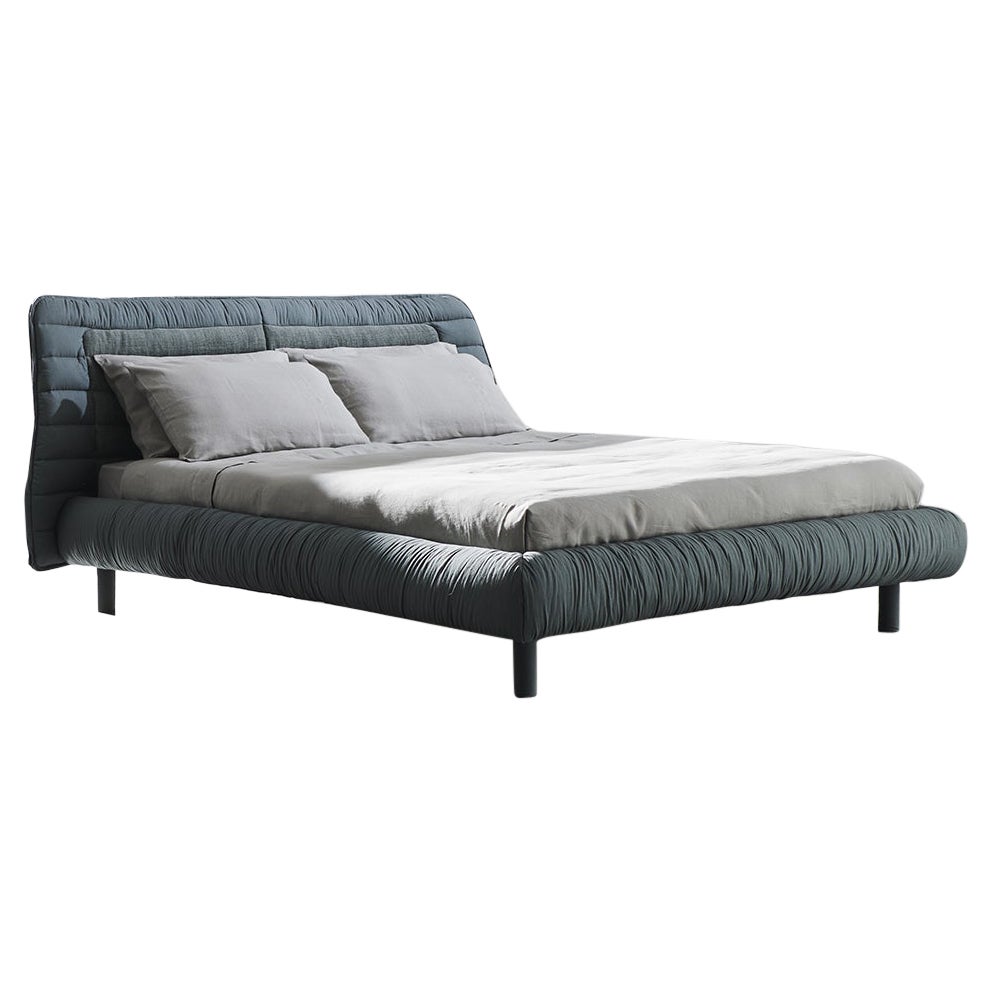 Gervasoni Plumeau Upholstered knock-down Queen Size Bed by Cristina Celestino For Sale