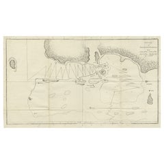 Carte ancienne du port de Tongatabu par Cook, datant d'environ 1783