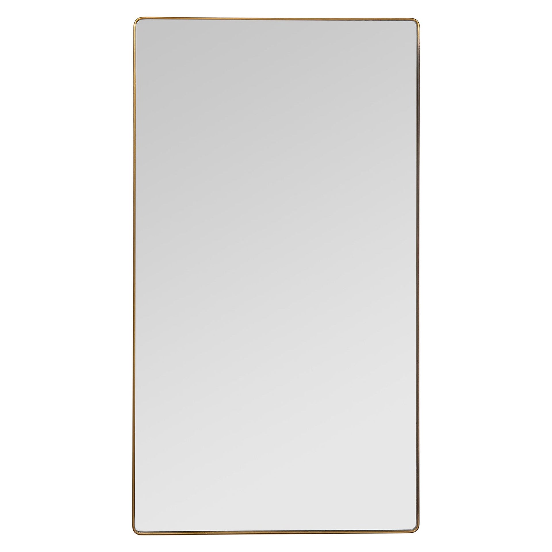 20th Century Fontana Arte Big Wall Mirror with Brass Frame with Tag 1950s