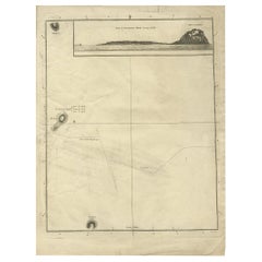 Carte ancienne de l'île de Suffren par Cook, 1784