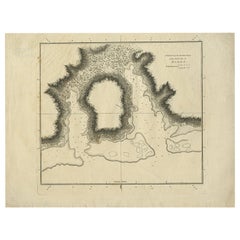 Antique Plan of the Harbour of Taloo by Cook, 1784