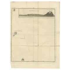 Carte ancienne de l'île de Suffren par Cook, vers 1781