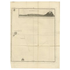 Mappa antica dell'Isola di Suffren di Cook, 1781 ca.