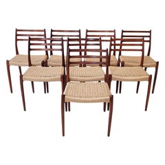 Set of 8 Model 78 Teak Dining Chairs by Niels Otto Møller