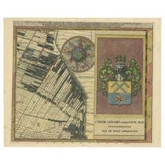 Grande carte ancienne de Delfland par Cruquius, 1712