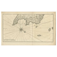 Carte ancienne de l'île de Coiba, Panama, Amérique du Sud, vers 1740