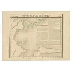 Antike Karte eines Teils von Borneo-Kalimantan „Kalimantan“ Indonesien von Vandermaelen, um 1825