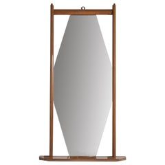 Ico Parisi 'Attribution', Wall Mirror, Wood, Mirror Glass, Italy, c. 1950s
