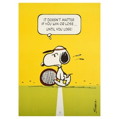 Original Vintage Snoopy Tennis Poster It Doesn't Matter If You Win Or Lose Quote