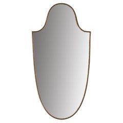 Italian Designer, Wall Mirror, Brass, Mirror Glass, Italy, c. 1950s