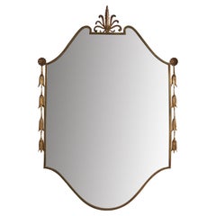 Mobilificio Cicchetti, Wall Mirror, Brass, Crystal Glass, Italy, c. 1940s