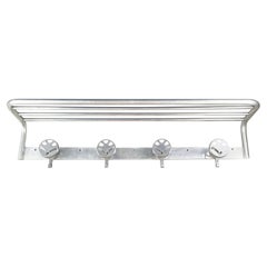 Italian Mid-Century Metal Wall Coat Hanger with Hat Racks, 1960s