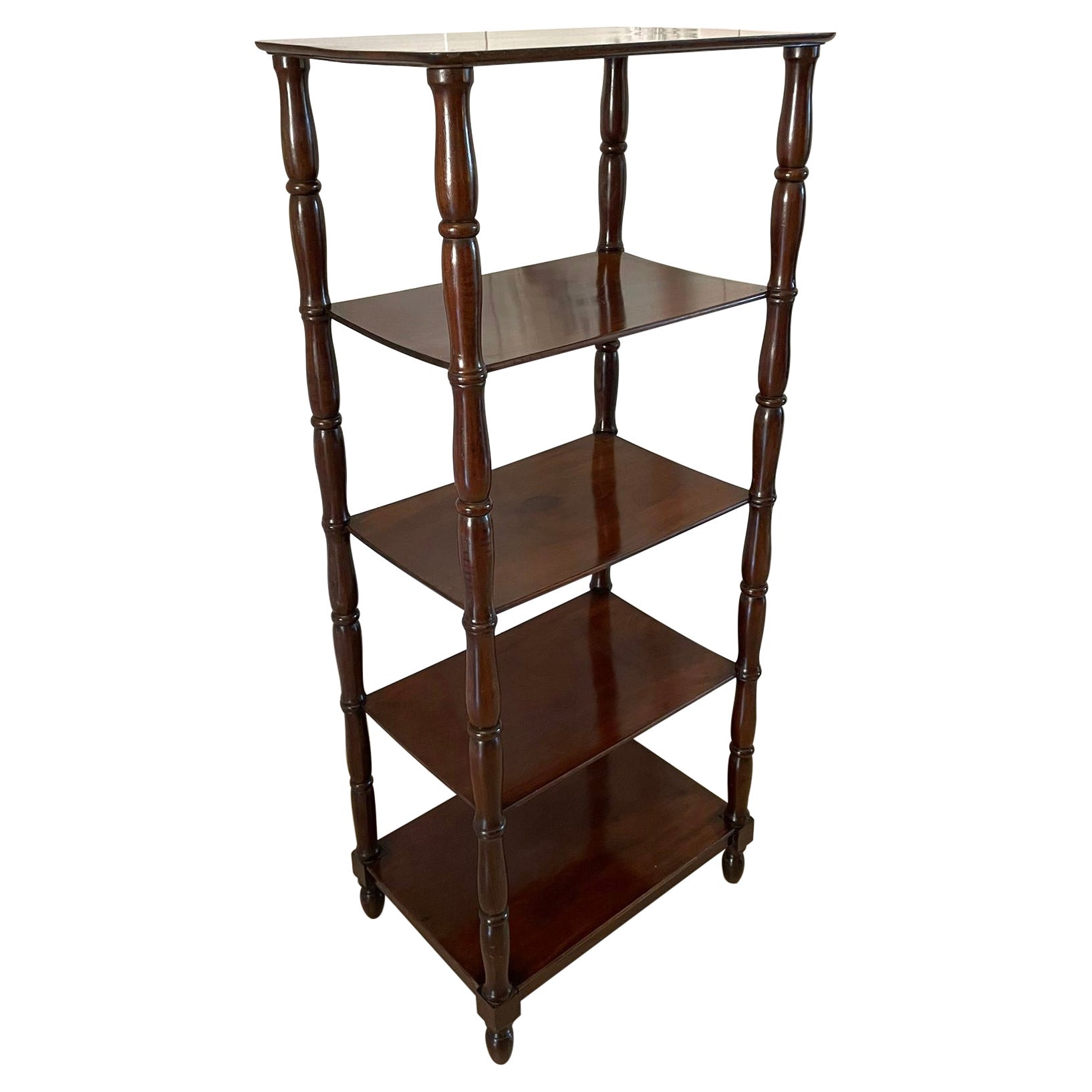 Antique Quality William IV Mahogany Freestanding Five Tier Whatnot For Sale