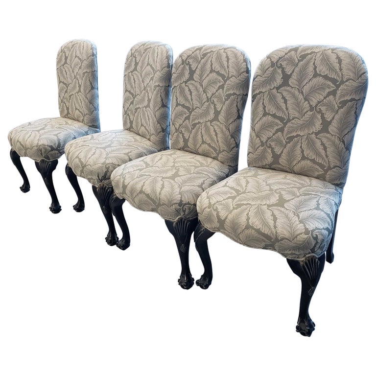 Modern Floral Clawfoot Dining Chairs For Sale at 1stDibs