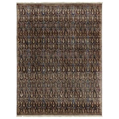 Rug & Kilim’s Classic Style Rug in Beige-Brown, Red and Blue Ikats Patterns