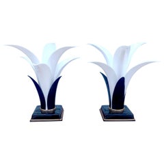 Rougier Style Lamps by Acrylic Designs in Miami, a Pair, Circa 1980s