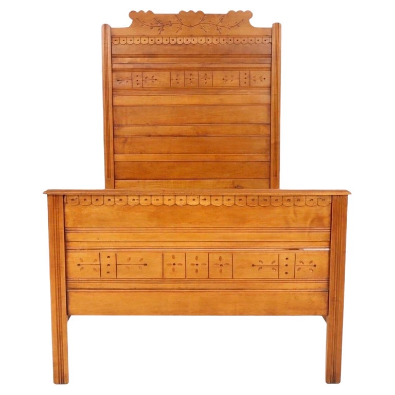 Eastlake Carved Twin Bed at 1stDibs eastlake twin bed