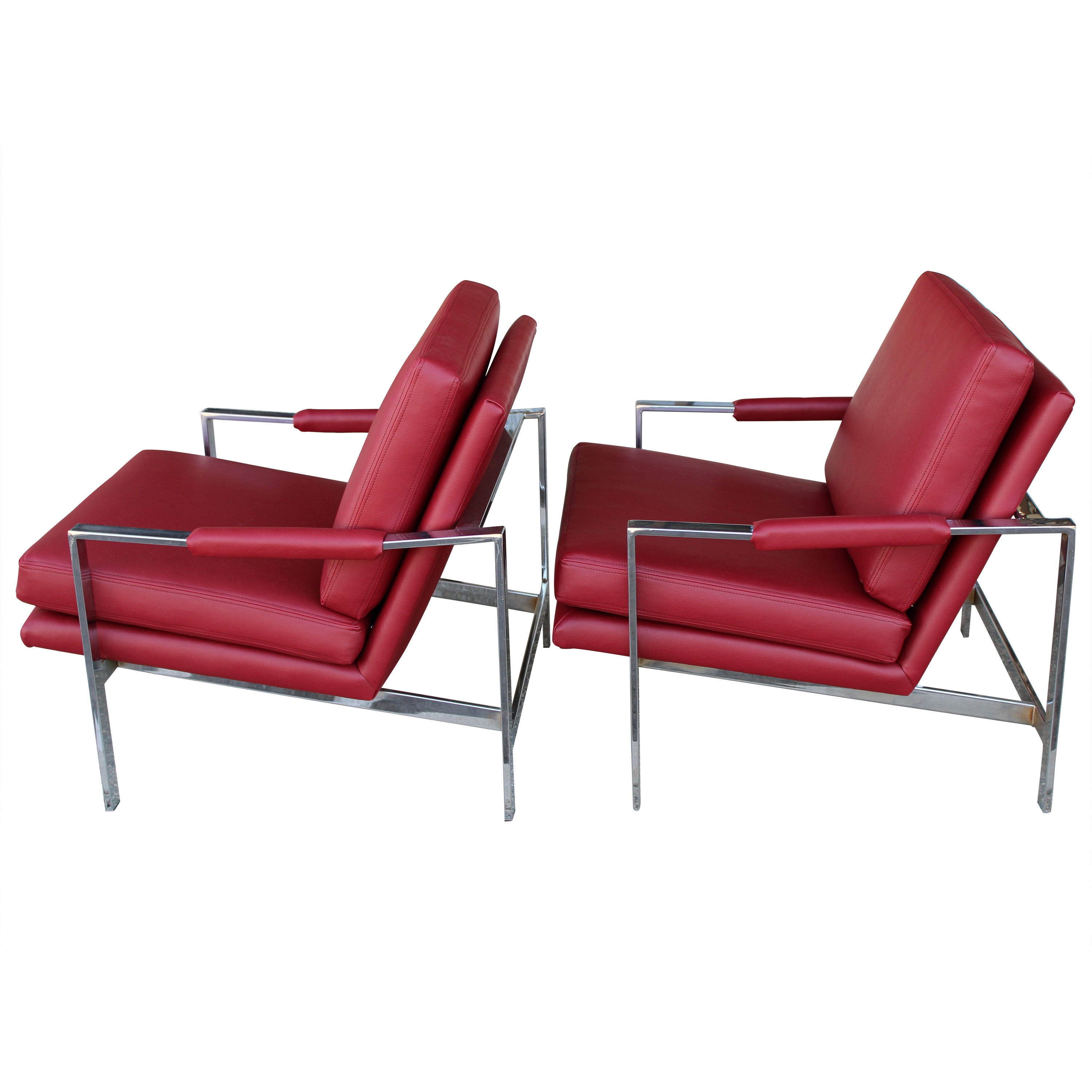 Pair of Club Chairs in the Style of Milo Baughman
