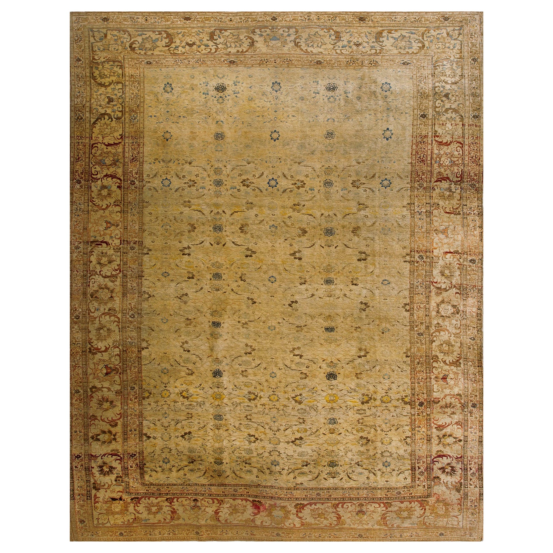 19th Century Persian Haji Jalili Tabriz Carpet ( 9'4'' x 12' - 285 x 366 )  For Sale
