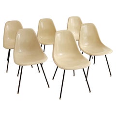 Set of 6 Herman Miller DSX Eames Chairs - Yellow Grey