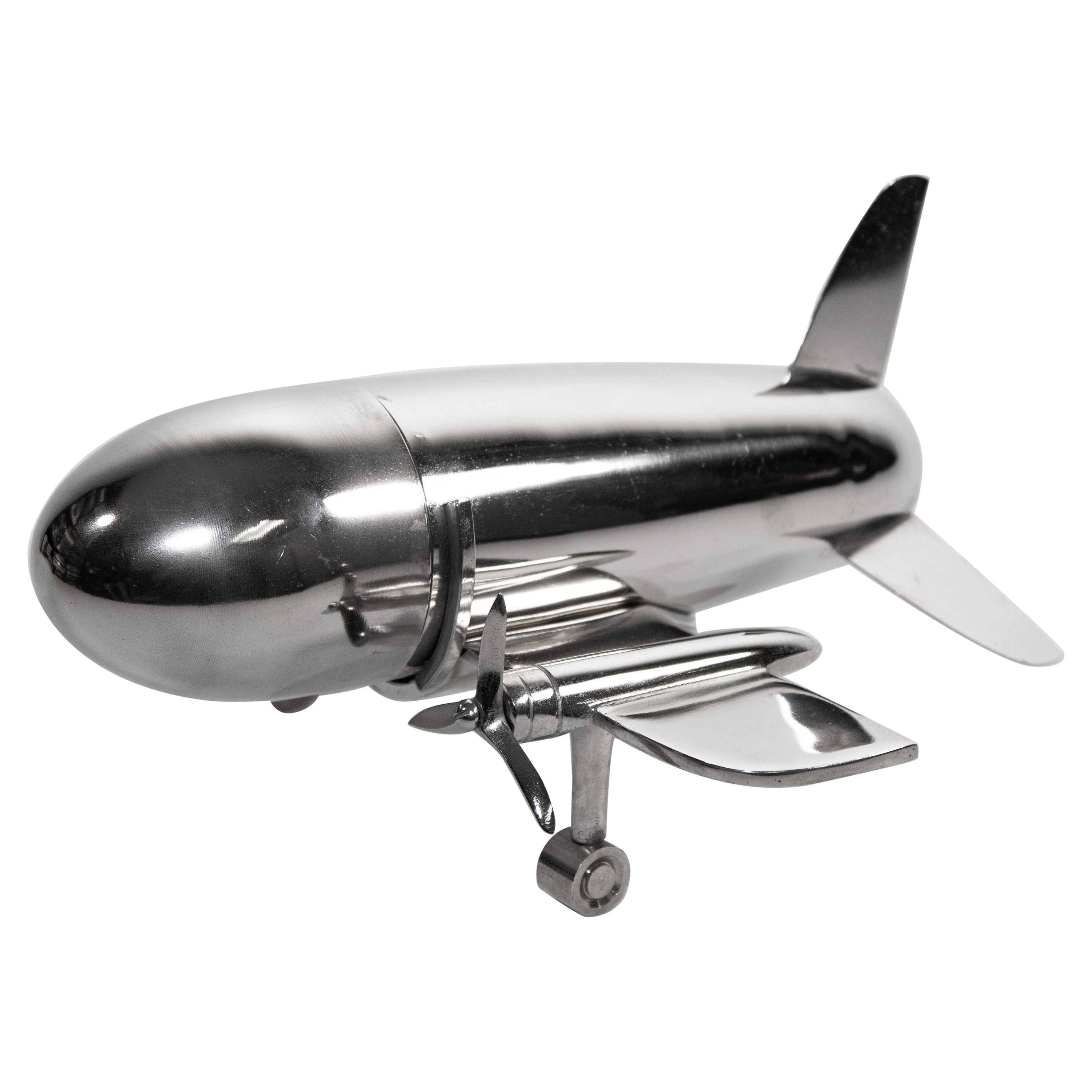 Vintage Airplane Form Cocktail Metal Shaker at 1stDibs