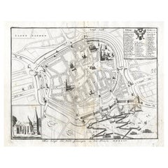 Antike Karte des Sieges von Groningen von Le Clerc, 1730