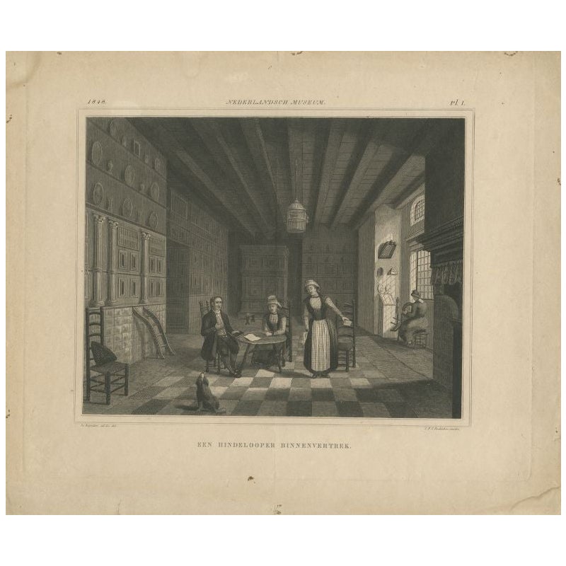 Antique Print of a Residence in Hindelopen in Friesland, 1848