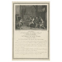 Antique Gambling Print of an Inn with Peasants Playing Cards, c.1808